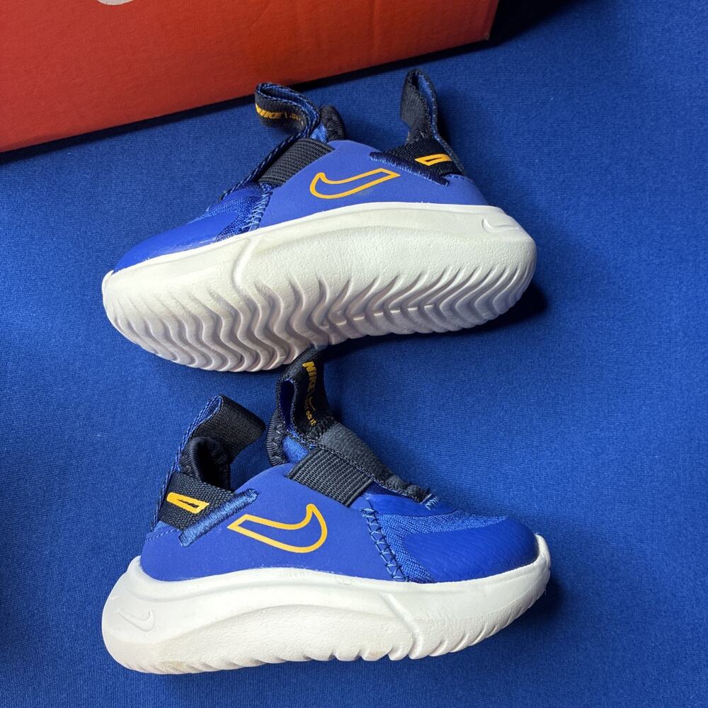 Nike Flex Plus Toddler Athletic Shoes Blue Yellow Size 3c CW7430-405 new in box - Picture 2 of 9